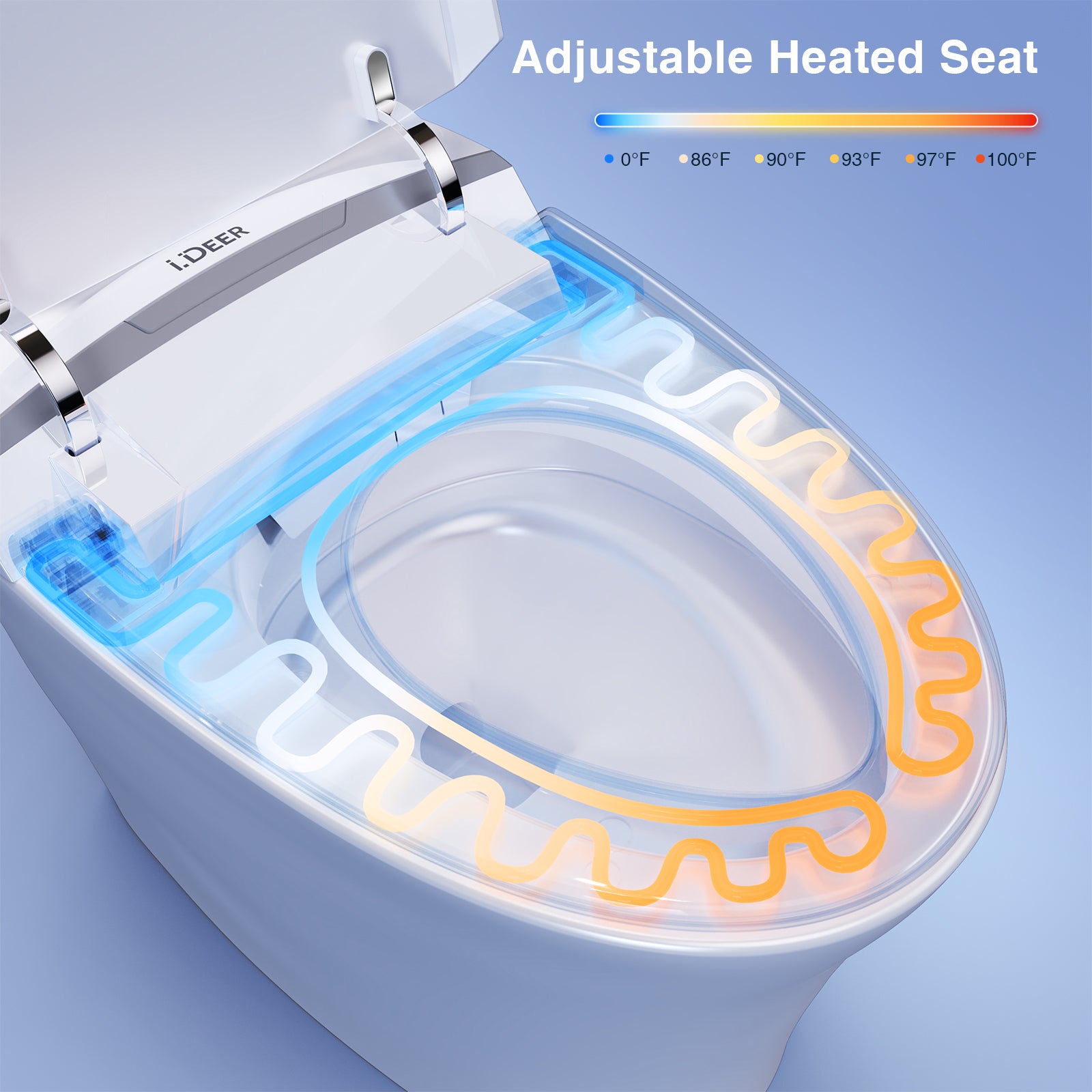 Tankless Smart Toilet, 1.1/1.6 GPF Dual Flush One Piece Smart Bidet Toilet, Electric Heated Bidet Toilet with Elongated Heated Seat and Dryer, Instant Warm Water, Foot Sensor, Night Light