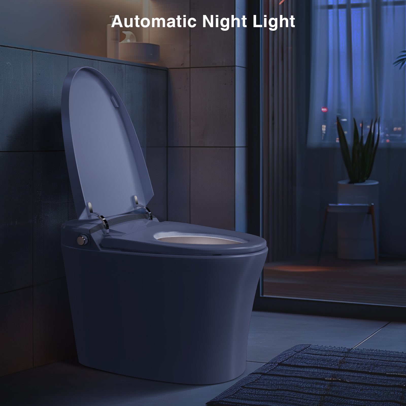 Tankless Smart Toilet, 1.1/1.6 GPF Dual Flush One Piece Smart Bidet Toilet, Electric Heated Bidet Toilet with Elongated Heated Seat and Dryer, Instant Warm Water, Foot Sensor, Night Light