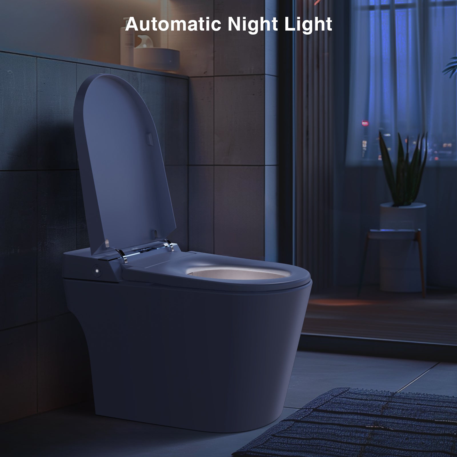 Smart Bidet Toilet, One Piece Tankless Bidet Toilet for Bathroom with Elongated Heated Seat, Instant Warm Water, Dual Auto Flush, Foot Sensor, Auto Lid Open/Close, Night Light, Dryer, LED Display